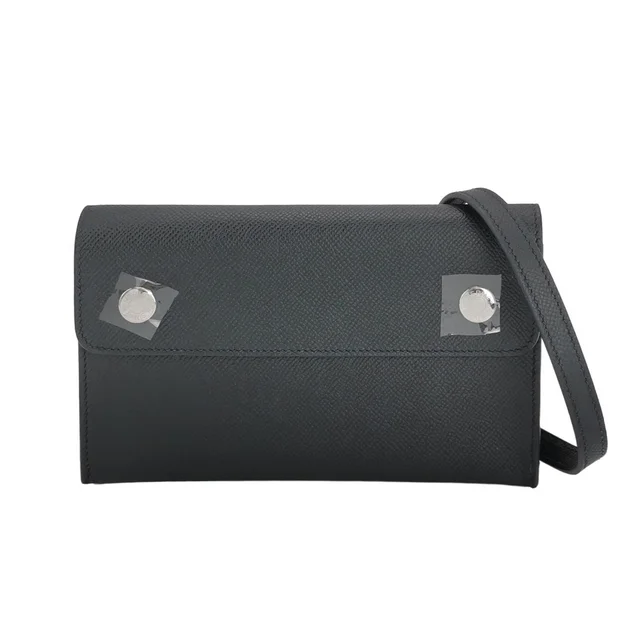 Hermès Snap حقيبة كتف, Noir Epsom, Palladium, أسود, جلد