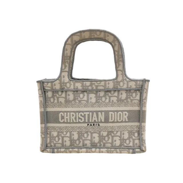 Dior Mini Book Tote, بيج Oblique قماش كانفاس, 2021