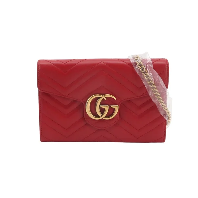 Gucci GG Marmont Mini Crossbody Bag, Red Calfskin