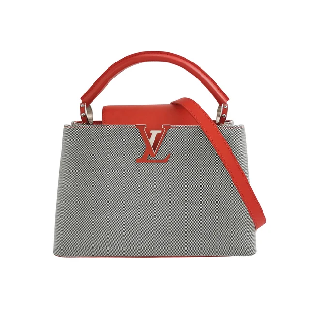 Louis Vuitton Capucines Medium Bag, Grey Canvas