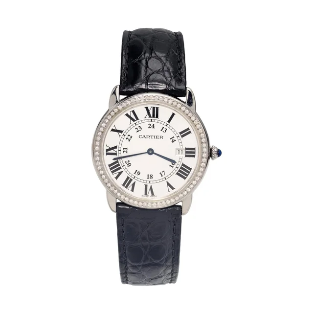 Cartier Ronde de Cartier; Uhr, Weiß, Stahl