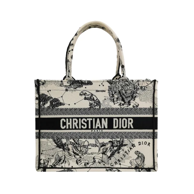 Dior Book Tote متوسطة حقيبة, بيج Zodiac قماش كانفاس