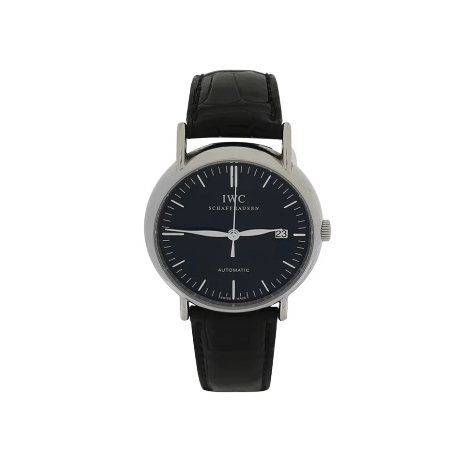 IWC Portofino 39 mm montre automatique, cadran noir, bleu, acier, photographier 1