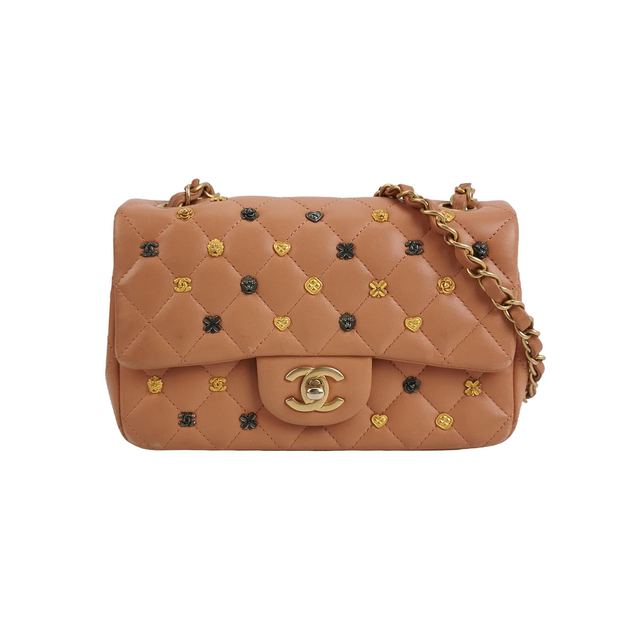Chanel Classic Flap Umhängetasche, 20 cm, Blau, Leder