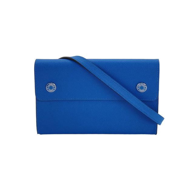 Hermès Hermèsnap Schultertasche, 18.5 cm, Blau, Leder