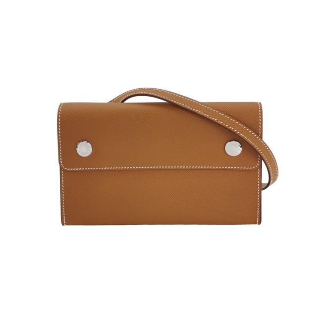 Hermès Hermèsnap Schultertasche, 18.5 cm, Braun, Leder