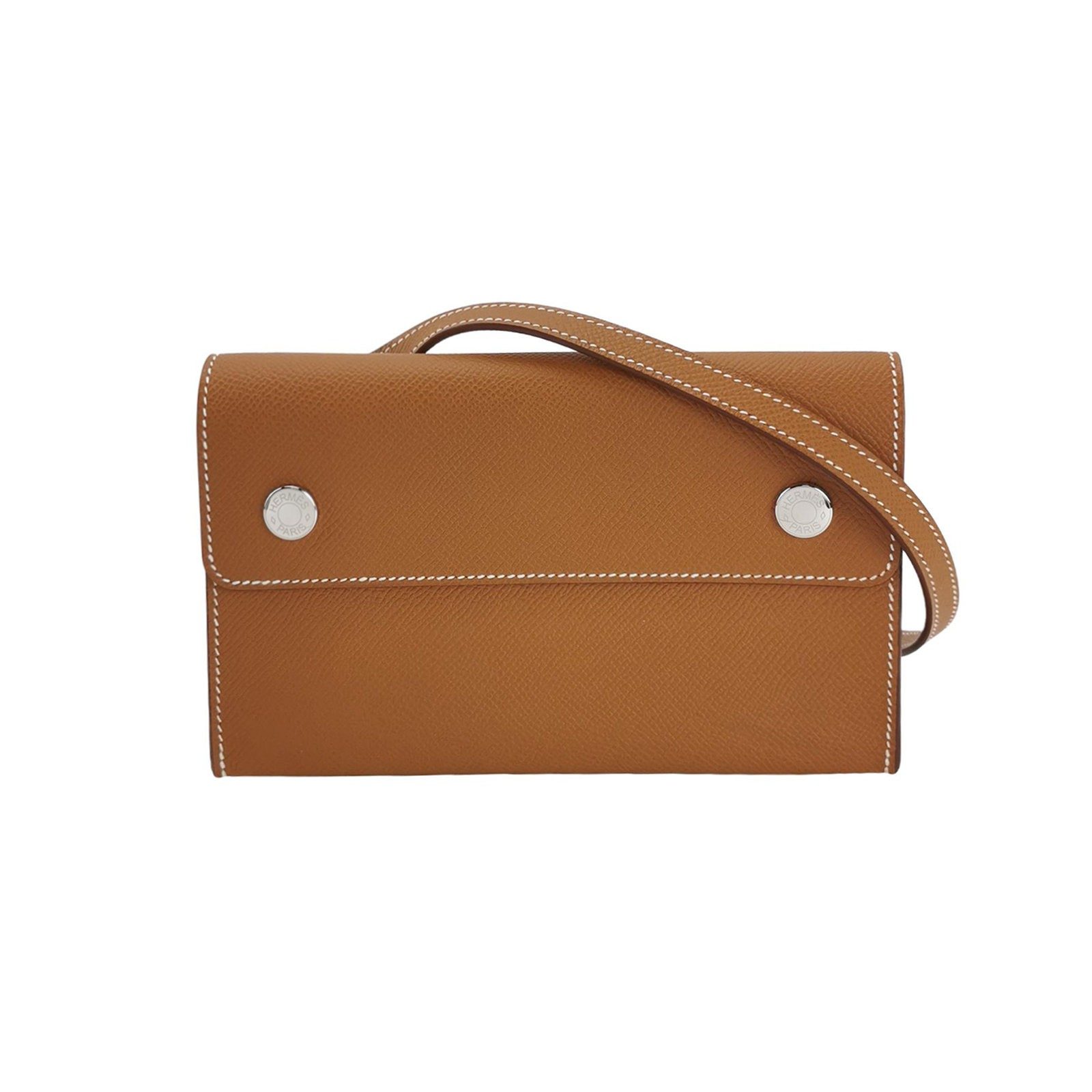 Hermès Hermèsnap Shoulder Bag, 18.5 cm, Brown, Leather, photograph 1
