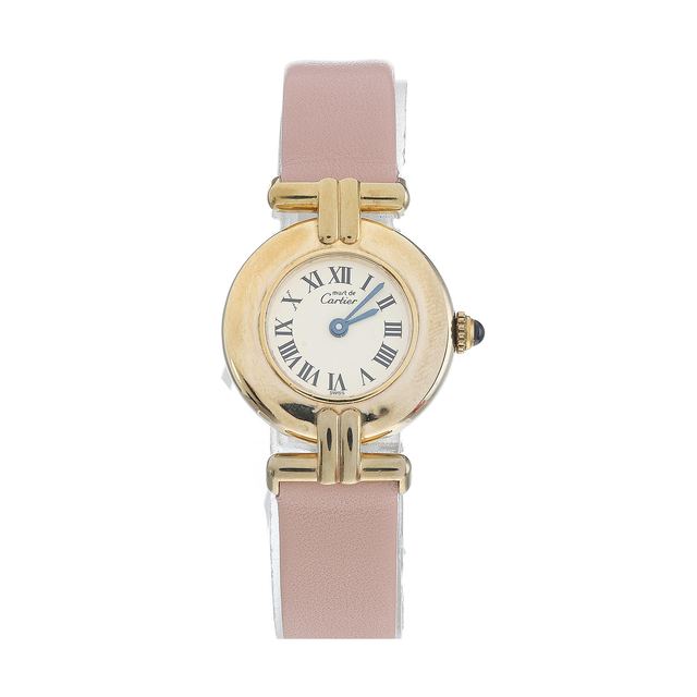 Cartier Must Vendôme Uhr, 24 mm, weißes Zifferblatt, Gold, vergoldet