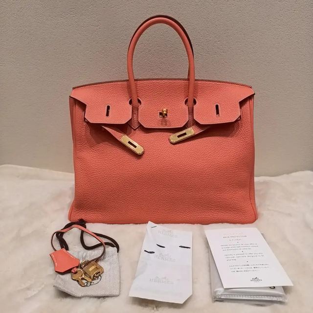 Hermès Birkin Handtasche, Rosa, Leder