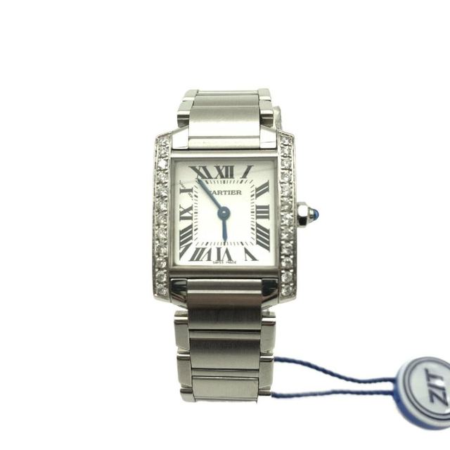 Cartier Tank Française Uhr, 20 mm, weißes Zifferblatt, Stahl
