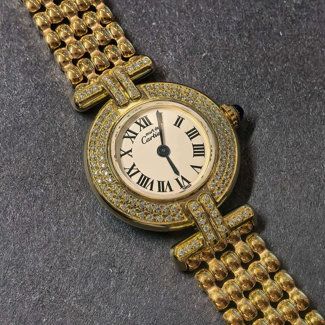 Cartier Vermeil Colisée Uhr, 24 mm, Champagnerfarben Zifferblatt, Artikel 67036018, Gold, vergoldet
