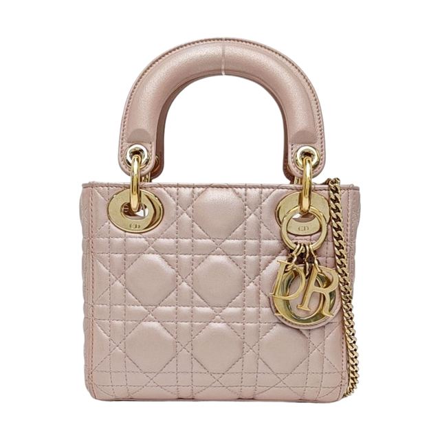 Dior Lady Dior Handtasche, 17 cm, Grau, Stoff