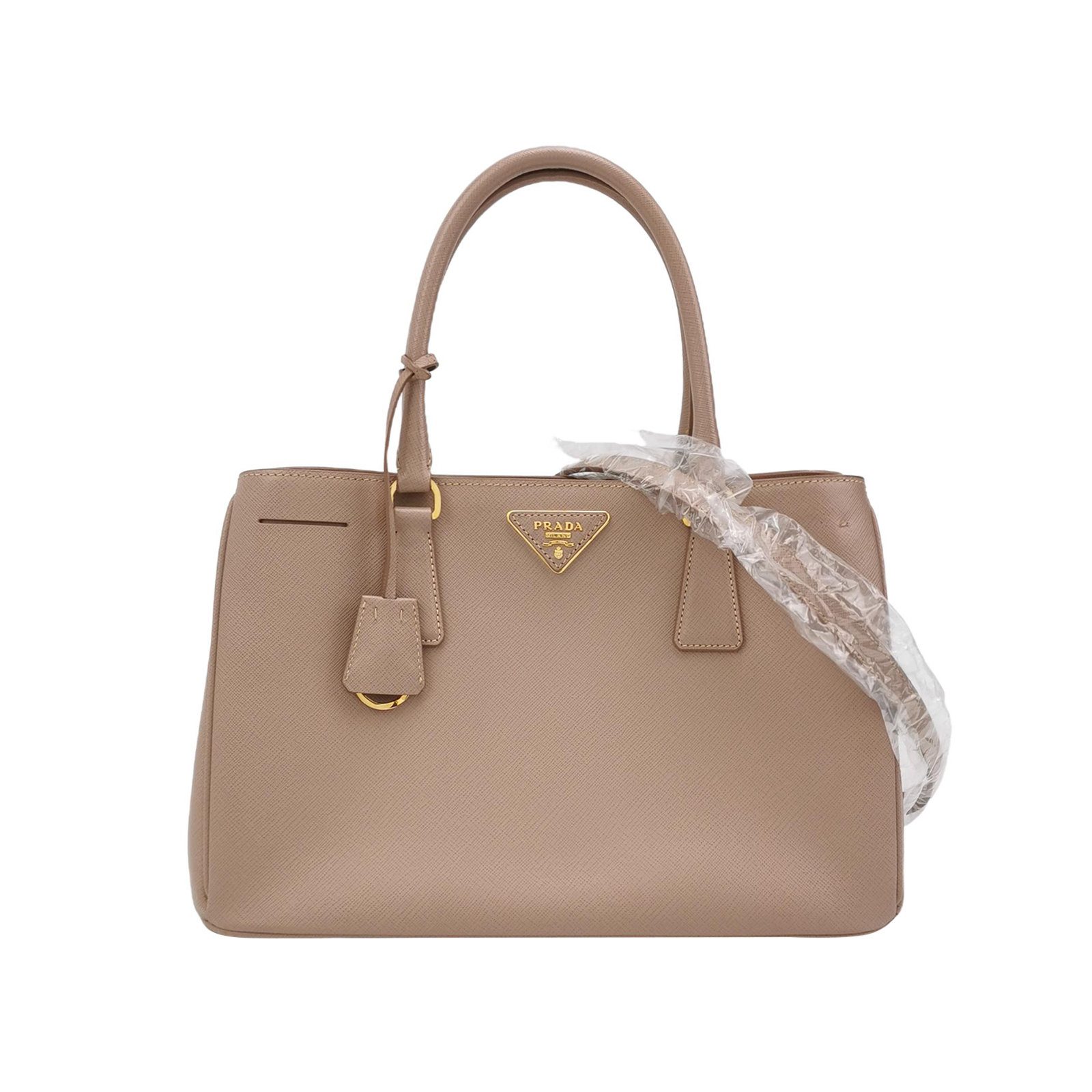 Prada Galleria sac porté épaule, 34 cm, beige, cuir, photographier 1