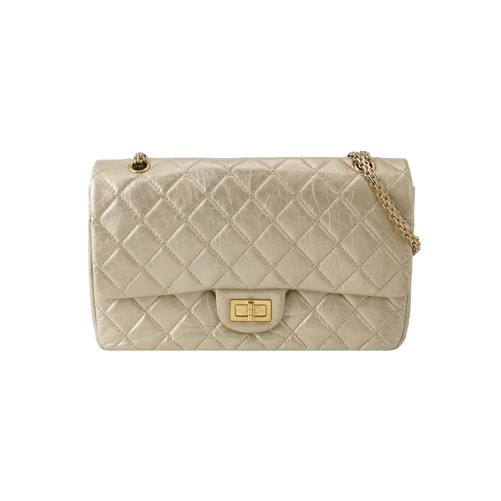 Chanel 2.55 Shoulder Bag, 31.5 cm, Beige, Leather, photograph 1