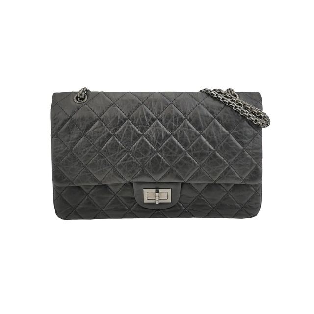 Chanel 2.55 Schultertasche, 31.5 cm, Schwarz, Artikel 68948385, Leder