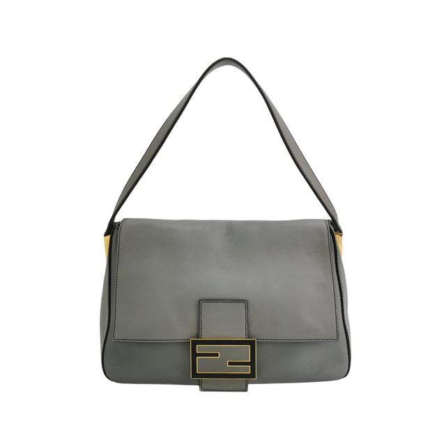 Fendi Mama Forever Baguette, 36 cm, Grau, Leder