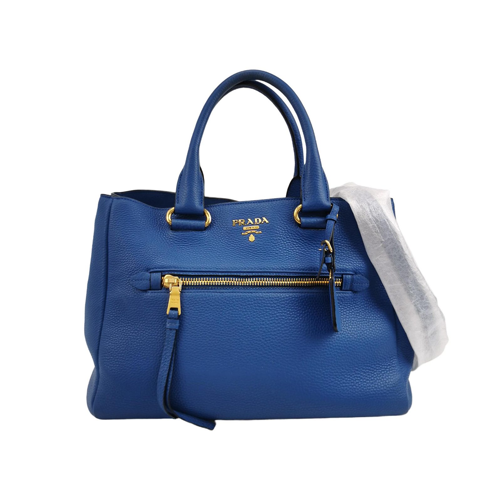 Prada Galleria حقيبة كتف, 35.5 cm, أزرق, جلد, صورة 1