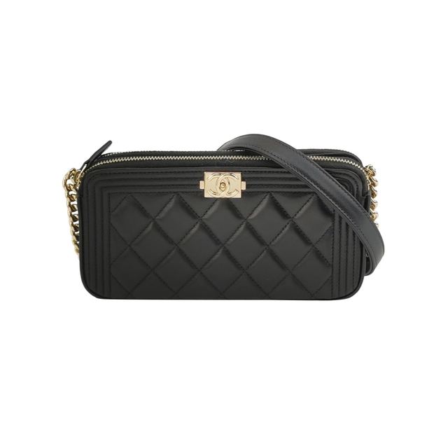 Chanel Boy Bag, 18.5 cm, Schwarz, Leder