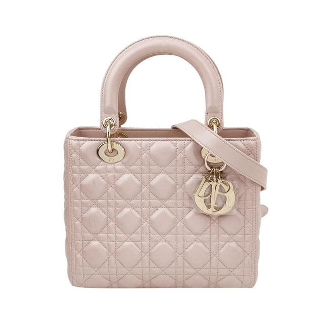 Dior Lady Dior Schultertasche, 23.5 cm, Rosa, Artikel 68988103, Leder