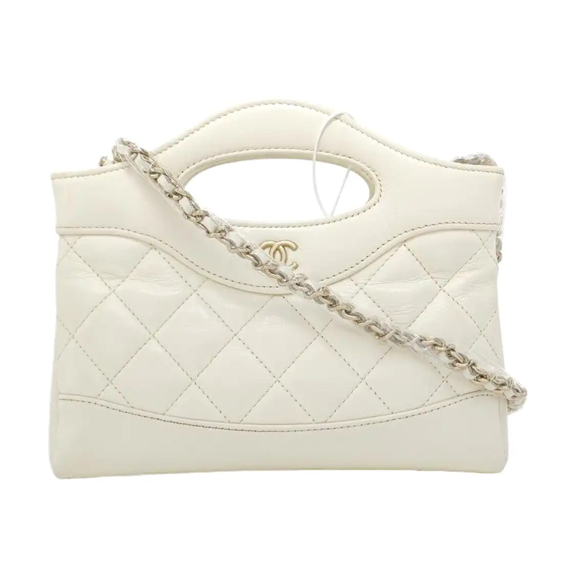 Chanel 31 Handtasche, 20.5 cm, Weiß, Leder, Fotografiere 1