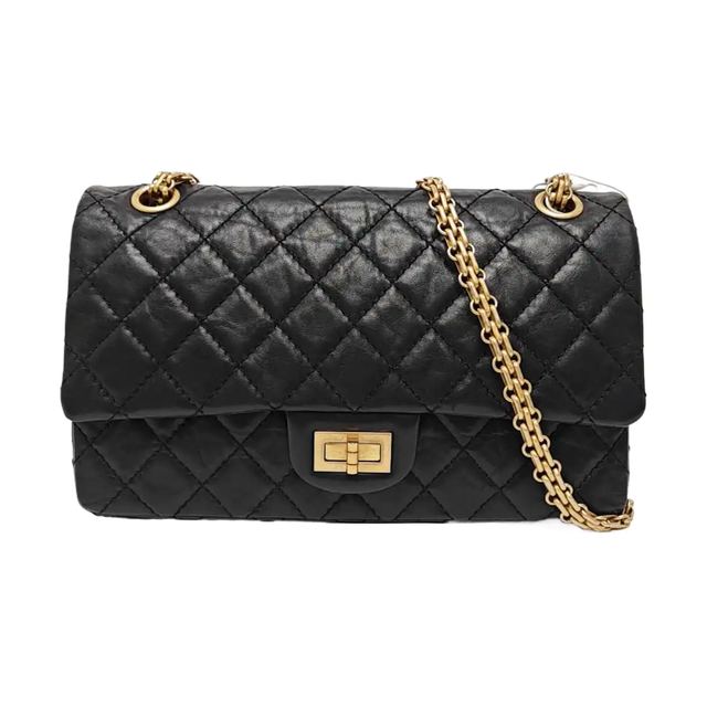 Chanel 2.55 Schultertasche, 24 cm, Schwarz, Artikel 69174652, Leder