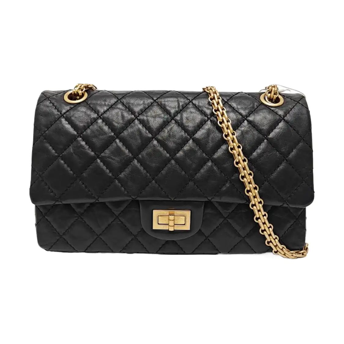 Chanel 2.55 Shoulder Bag, 24 cm, Black, Item 69174652, Leather, photograph 1