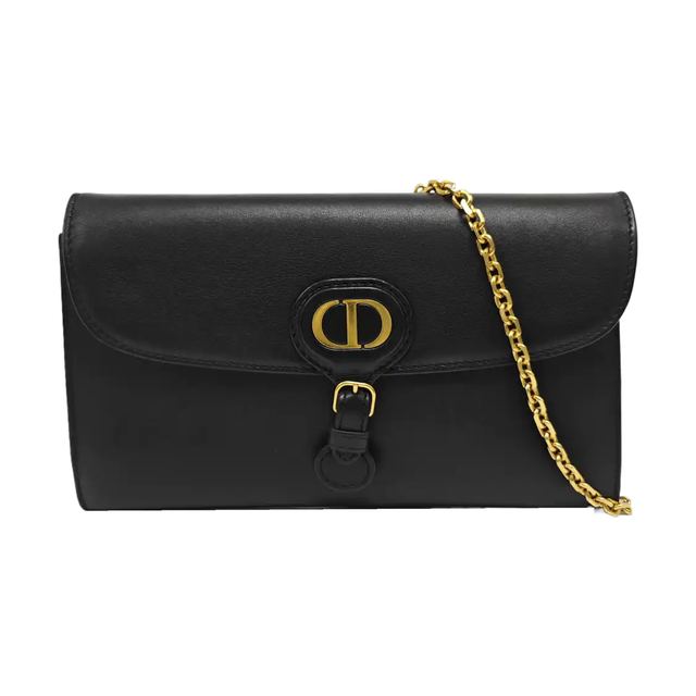 Dior Bobby Schultertasche, 21.5 cm, Schwarz, Leder