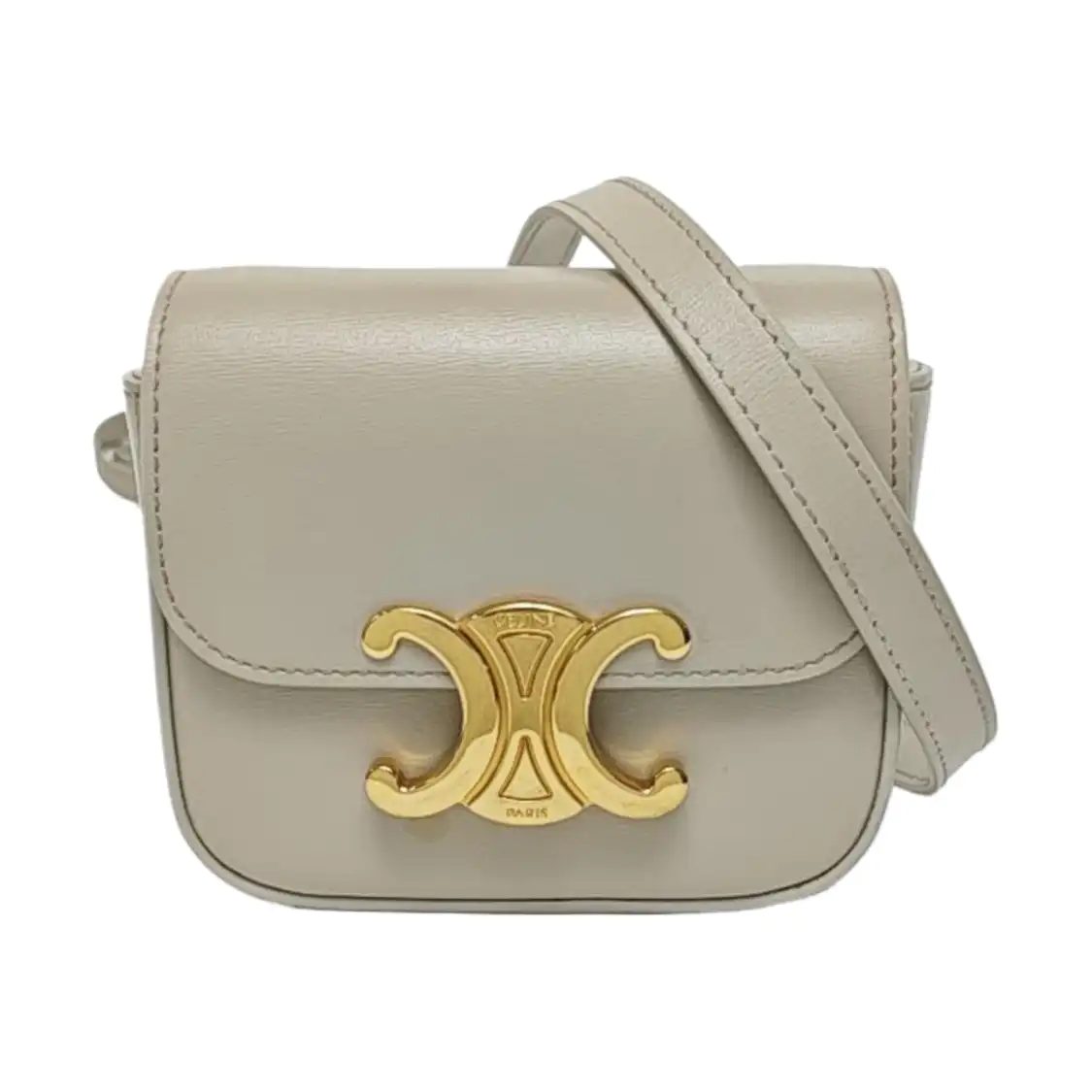 Celine Triomphe حقيبة كتف, 12 cm, بيج, جلد, صورة 1