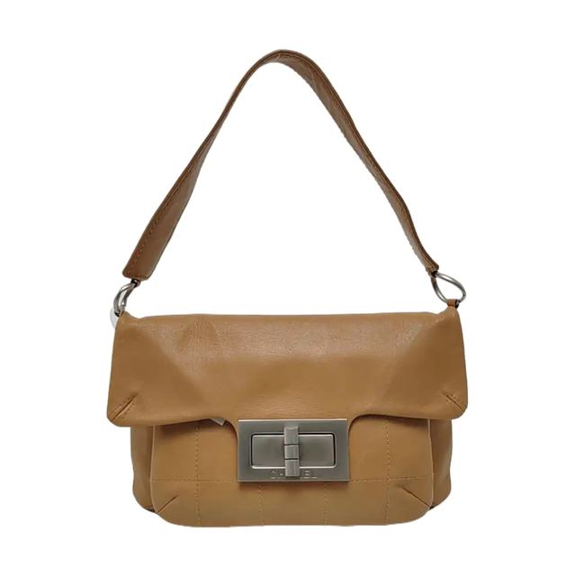 Chanel 2.55 Schultertasche, 29 cm, Beige, Leder