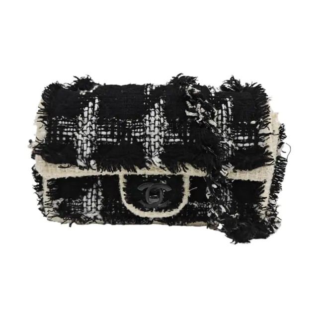 Chanel Classic Flap Tasche, Schwarz, Tweed