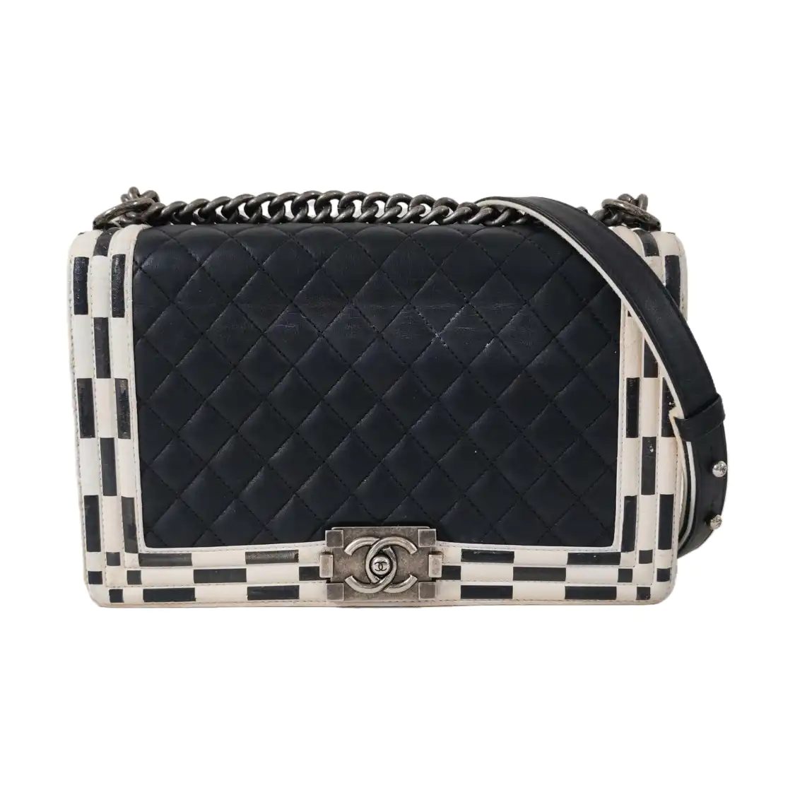 Chanel Boy Shoulder Bag, 28 cm, Black, Leather, photograph 1