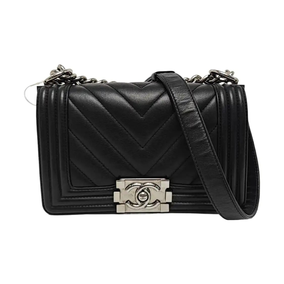 Chanel Boy Schultertasche, 20.5 cm, Schwarz, Artikel 69258280, Leder, Fotografiere 1