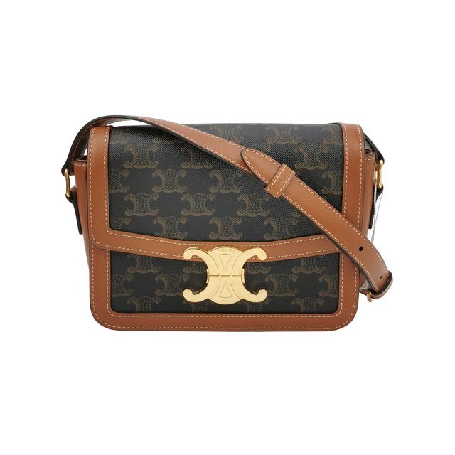 Celine Triomphe Schultertasche, 18.5 cm, Braun, Leder