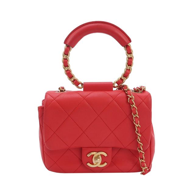 Chanel Schultertasche, 18.5 cm, Rot, Leder