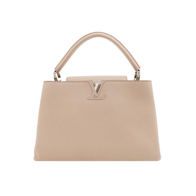 Louis Vuitton Capucines Handtasche, 35.5 cm, Beige, Leder