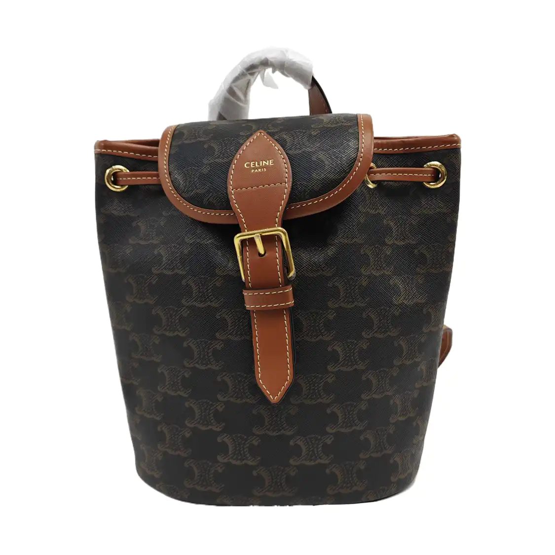 Celine Triomphe حقيبة ظهر, 17 cm, بني, قماش, صورة 1