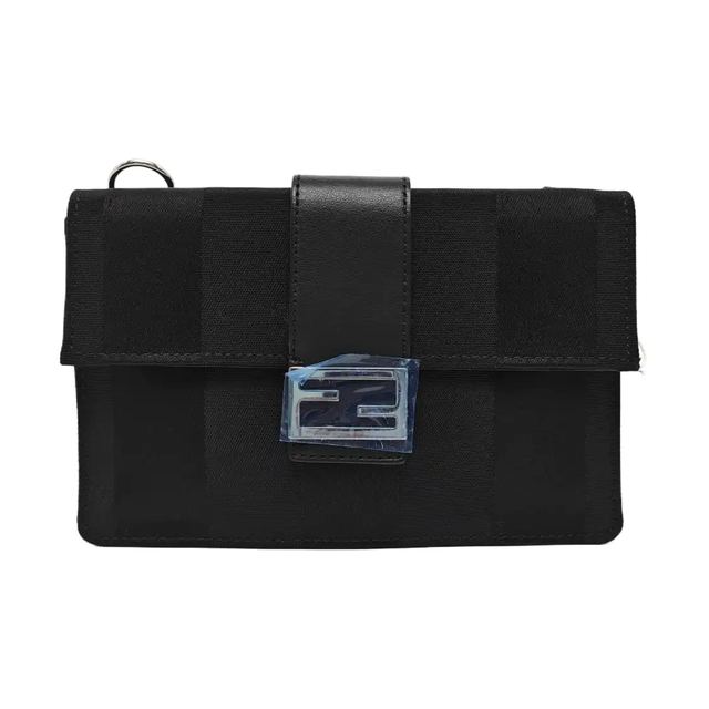 Fendi Baguette, 16.5 cm, Schwarz, Stoff
