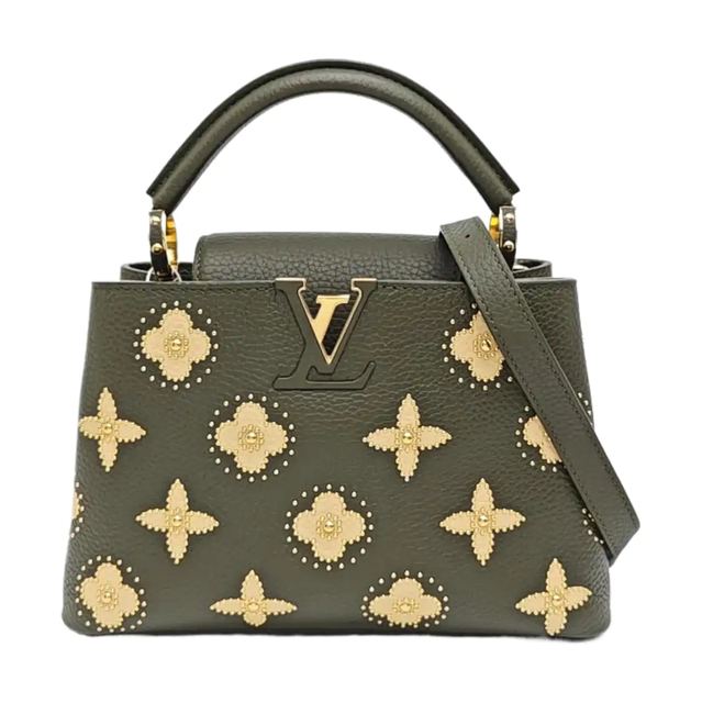 Louis Vuitton Capucines BB Handtasche, 27 cm, Grün, Leder