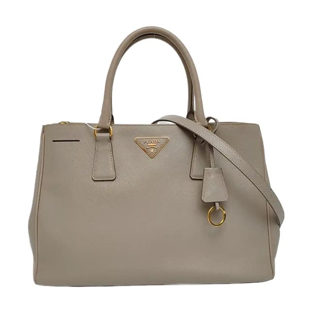 Prada Galleria Handtasche, 35.50 cm, Grau, Leder