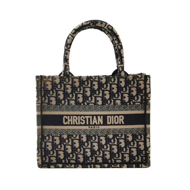 Dior Book Tote Handtasche, 26.5 cm, Marineblau, Stoff