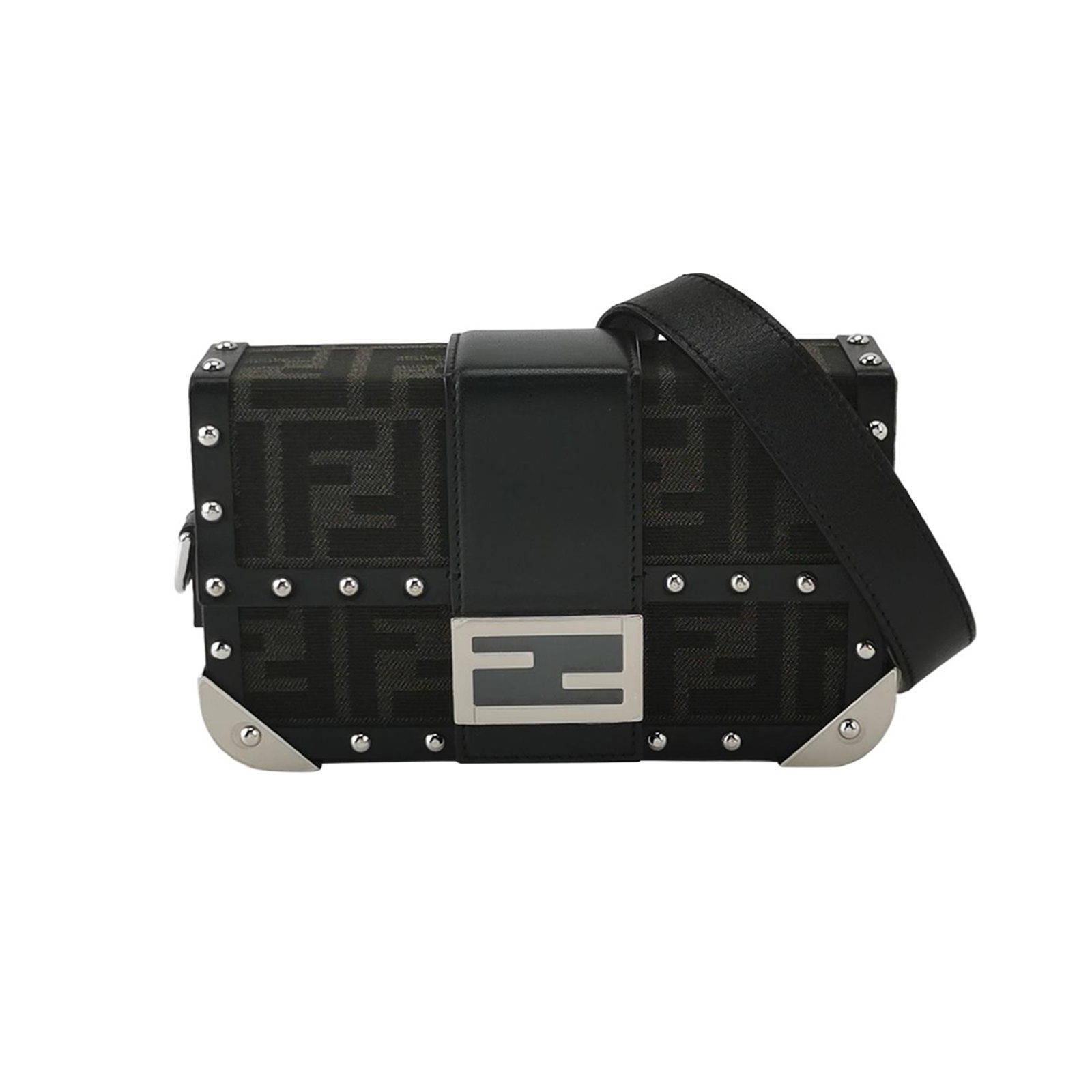 Fendi Baguette Trunk, 18 cm, أسود, بولي أميد, صورة 1
