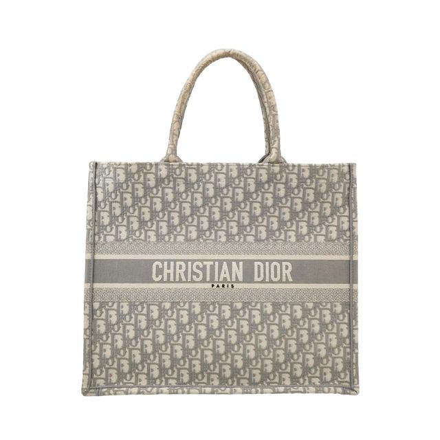 Dior Book Tote Handtasche, 41 cm, Grau, Stoff