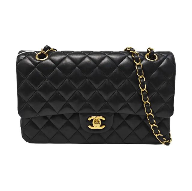 Chanel Classic Flap Schultertasche, 25.5 cm, Schwarz, Artikel 69486565, Leder
