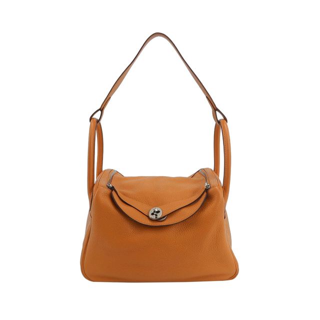 Hermès Lindy 30 Schultertasche, Orange, Leder