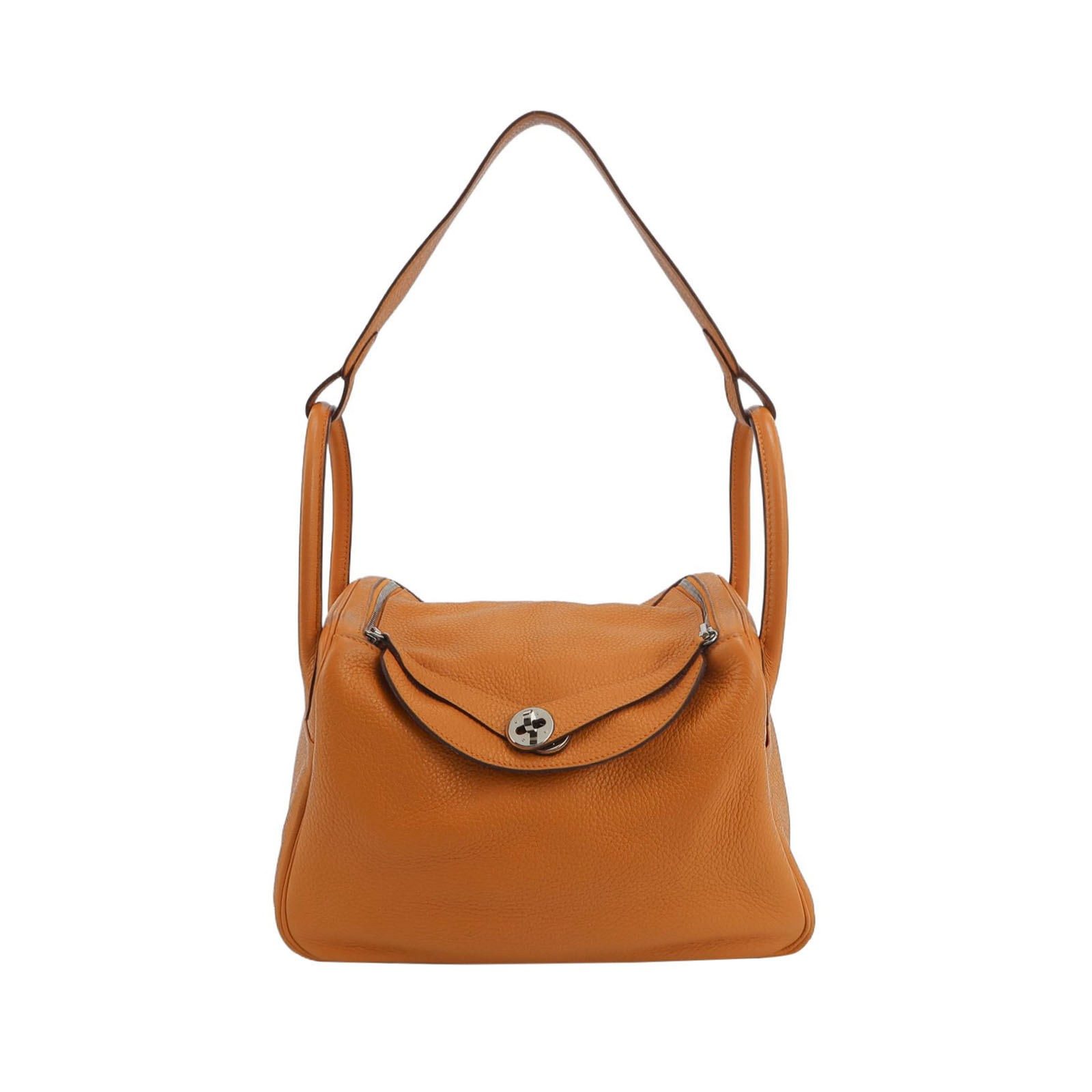 Hermès Lindy 30 sac porté épaule, orange, cuir, photographier 1