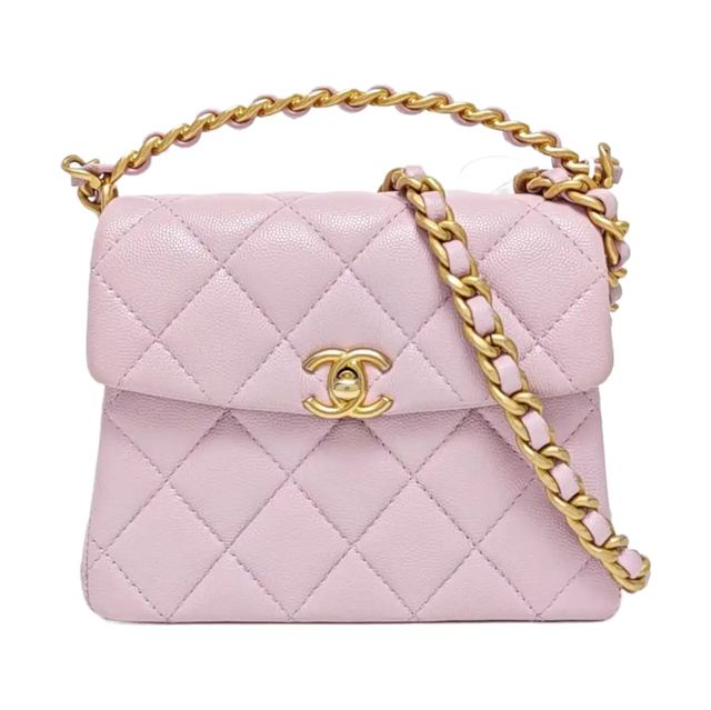 Chanel Handtasche, 18 cm, Violett, Leder