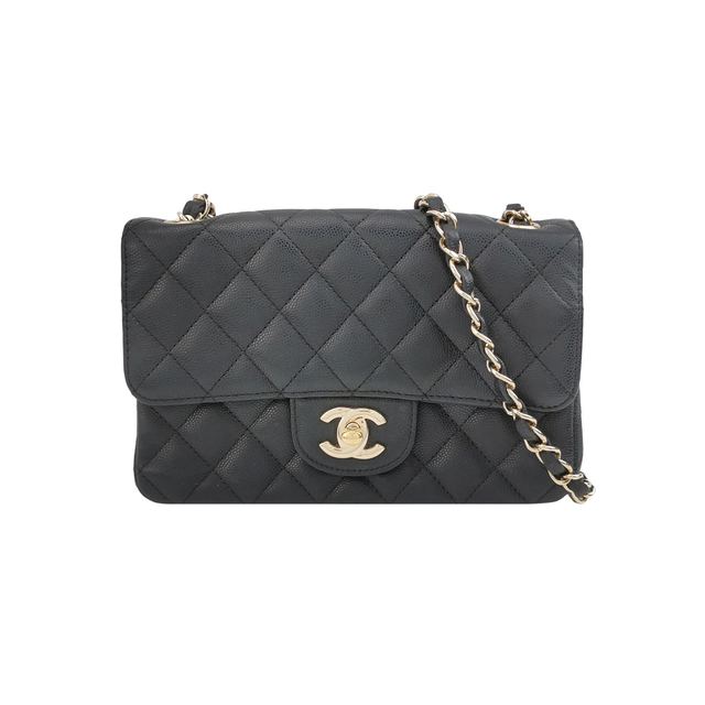 Chanel Classic Flap Schultertasche, 19.5 cm, Schwarz, Artikel 69867338, Leder