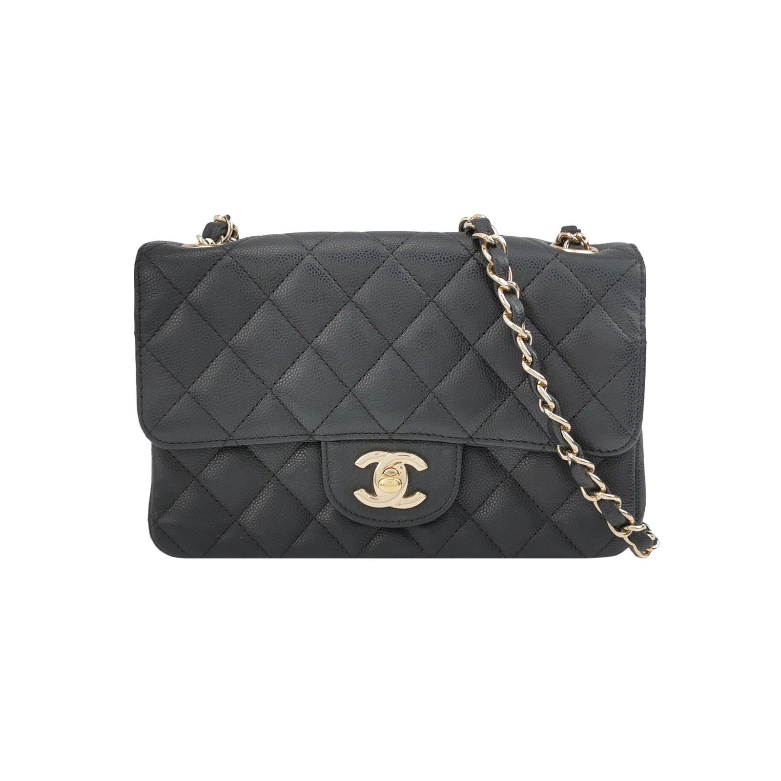 Chanel Classic Flap Schultertasche, 19.5 cm, Schwarz, Artikel 69867338, Leder, Fotografiere 1