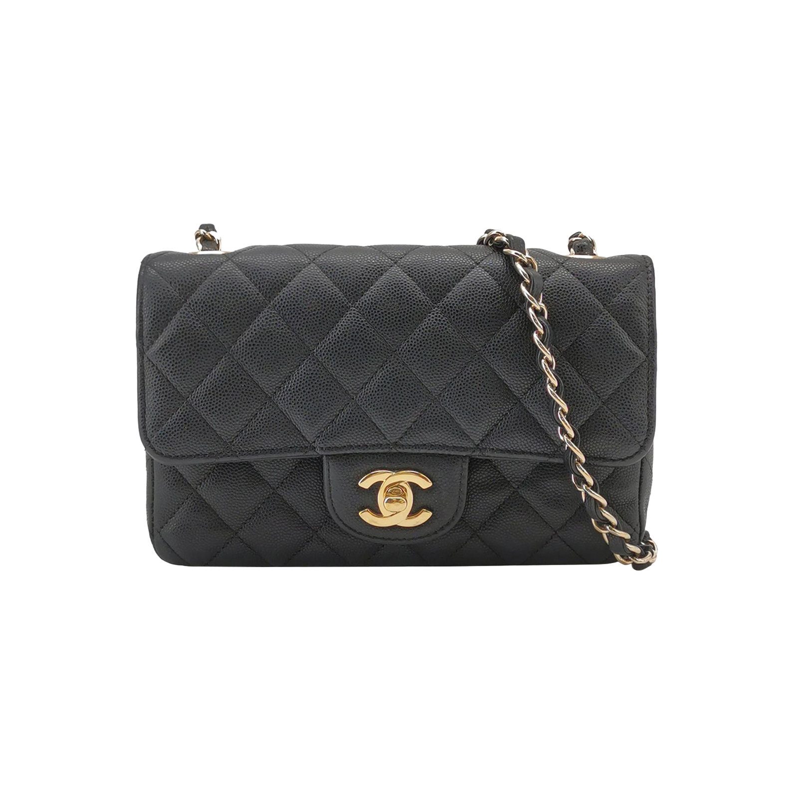 Chanel Classic Flap sac porté épaule, 20 cm, noir, article 69867696, cuir, photographier 1