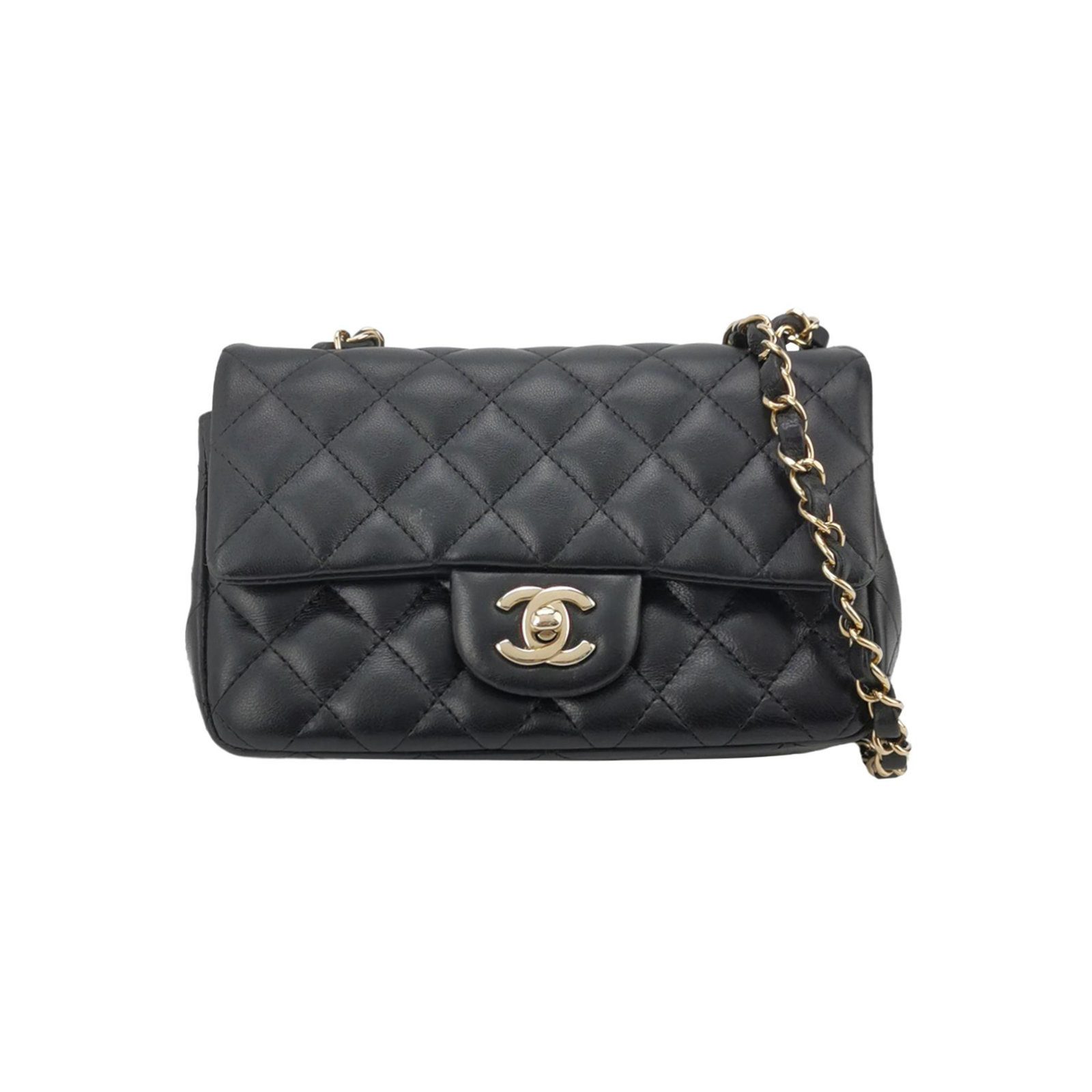 Chanel Classic Flap Shoulder Bag, 19.5 cm, Black, Item 69868448, Leather, photograph 1